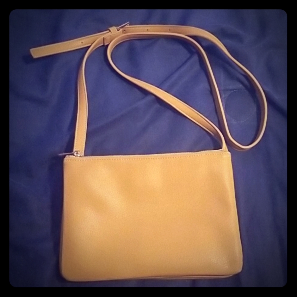 Yellow Forever 21 bag with three pockets